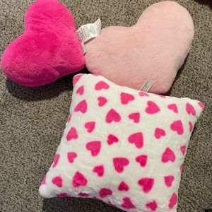 Set of 3 kawaii valentines pink heart cupcakes and cashmere throw pillows